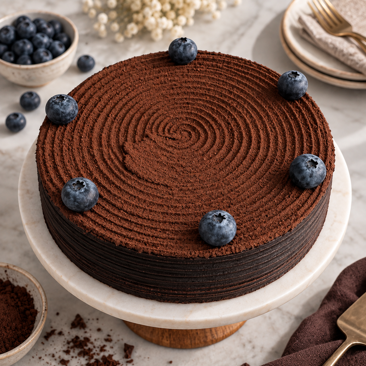 Cacao Blu | Unsuz Şekersiz Çikolatalı Pasta